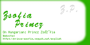 zsofia princz business card